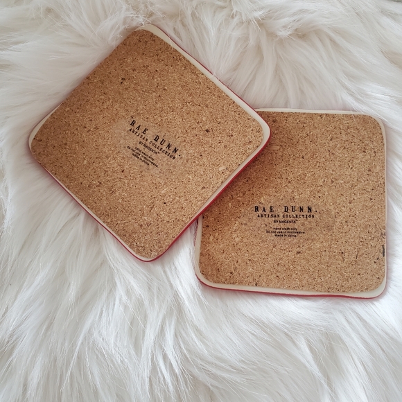 Two Rae Dunn Ceramic Coasters - Picture 2 of 2